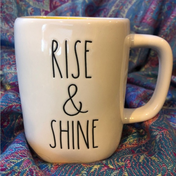 Rae Dunn Rise and Shine Mug Yellow Interior Spring Colorful Gift - Picture 5 of 5